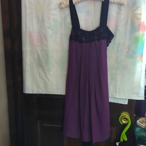 Purple silk dress with belt
